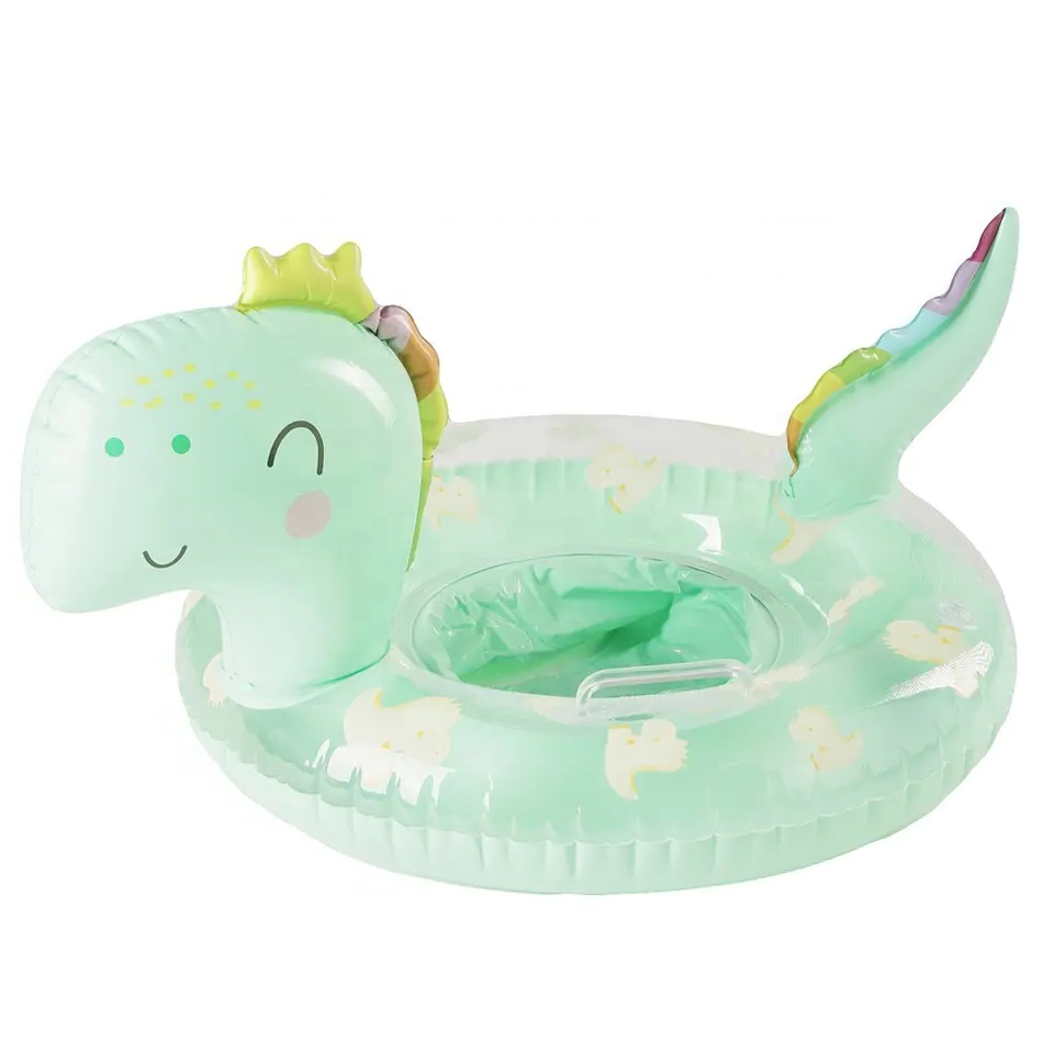 New Design Dinosaur Baby  Inflatable Swim Ring Float Ring With Seat Kids Inflatable Dinosaur Pool Float Ride-on