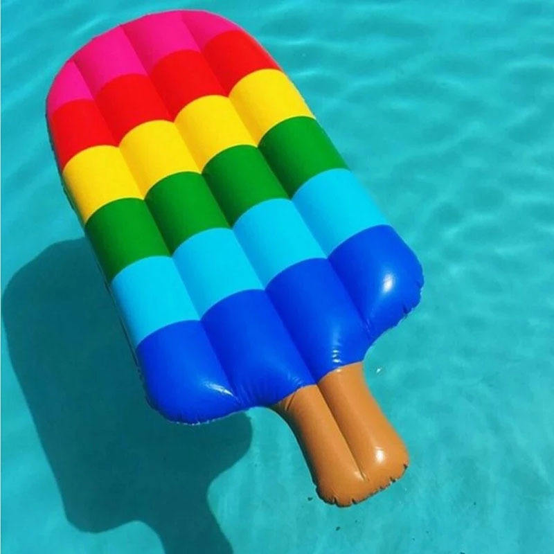 HIgh Quality Inflatable Candy Buoy Inflatable Rainbow Ice-lolly float Island Swimming Water Lounge Pool Float