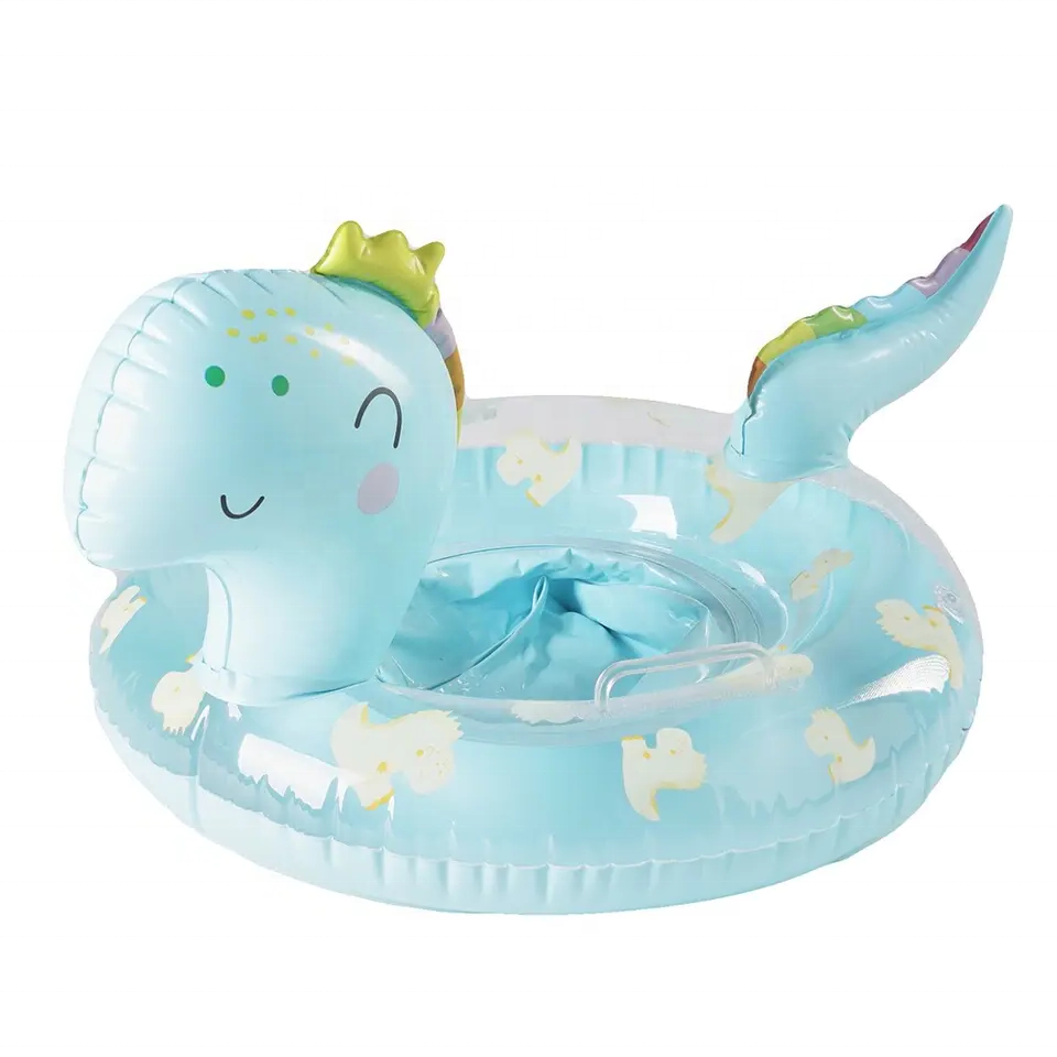 New Design Dinosaur Baby  Inflatable Swim Ring Float Ring With Seat Kids Inflatable Dinosaur Pool Float Ride-on