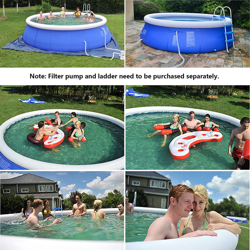 Family Inflatable Swimming Pool Above Ground Outdoor Backyard Portable Top Ring Blow Up Pools for Kids and Adults