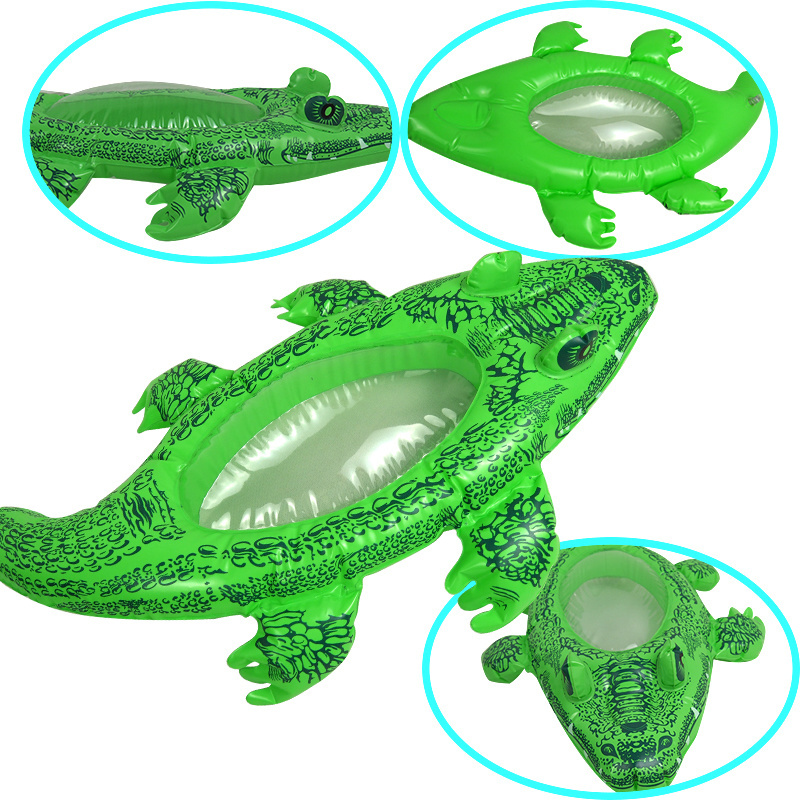 Underwater View Surf Rider Crocodile Inflatable Pool Float Kick Board Bodyboard for Kids Swimming Pool Floating Toys