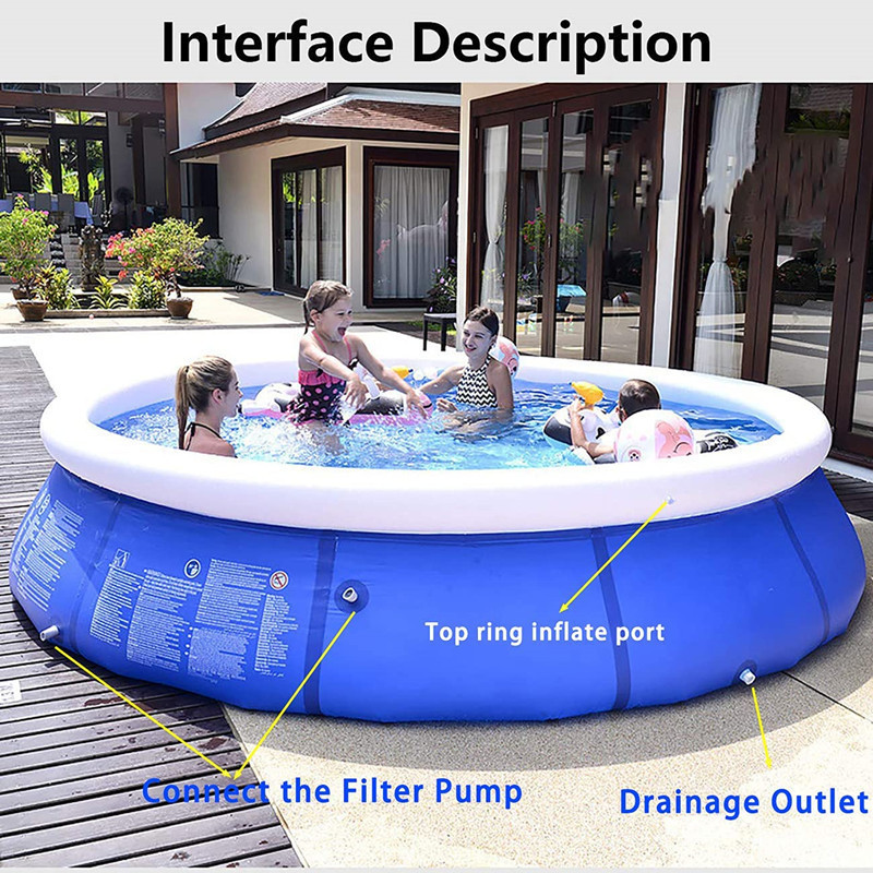 Family Inflatable Swimming Pool Above Ground Outdoor Backyard Portable Top Ring Blow Up Pools for Kids and Adults