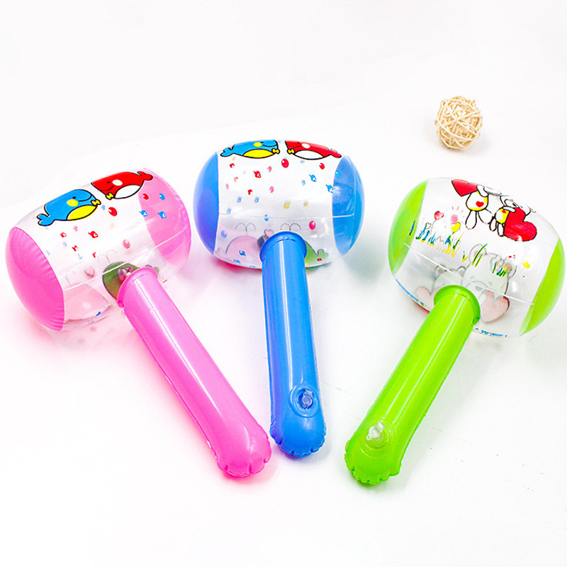 Funny Children Soft Toy Hammer Inflatable Hammer with Bell Toy for Kids with Animal Print Inflatable Toy Hammers