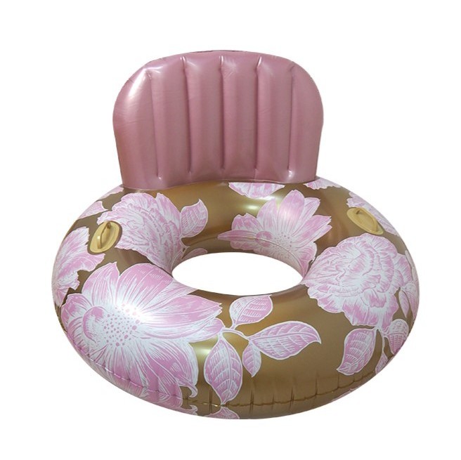 Summer Pool Float Inflatable Swimming Ring With Backrest Inflatable Pool Float Toys Adult Swim Tubes