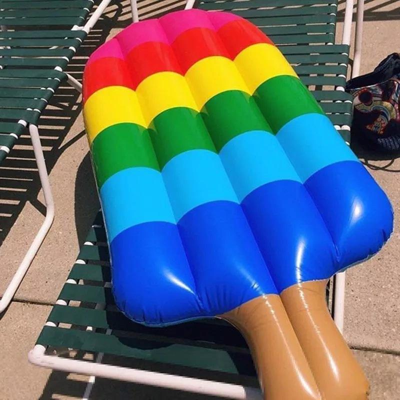 HIgh Quality Inflatable Candy Buoy Inflatable Rainbow Ice-lolly float Island Swimming Water Lounge Pool Float