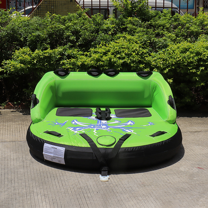 Customized Inflatable Towable Water Sports Water Tube Boat 4 Rider Water Jet Ski Sports Inflatable Towing Sofa Towable Tube