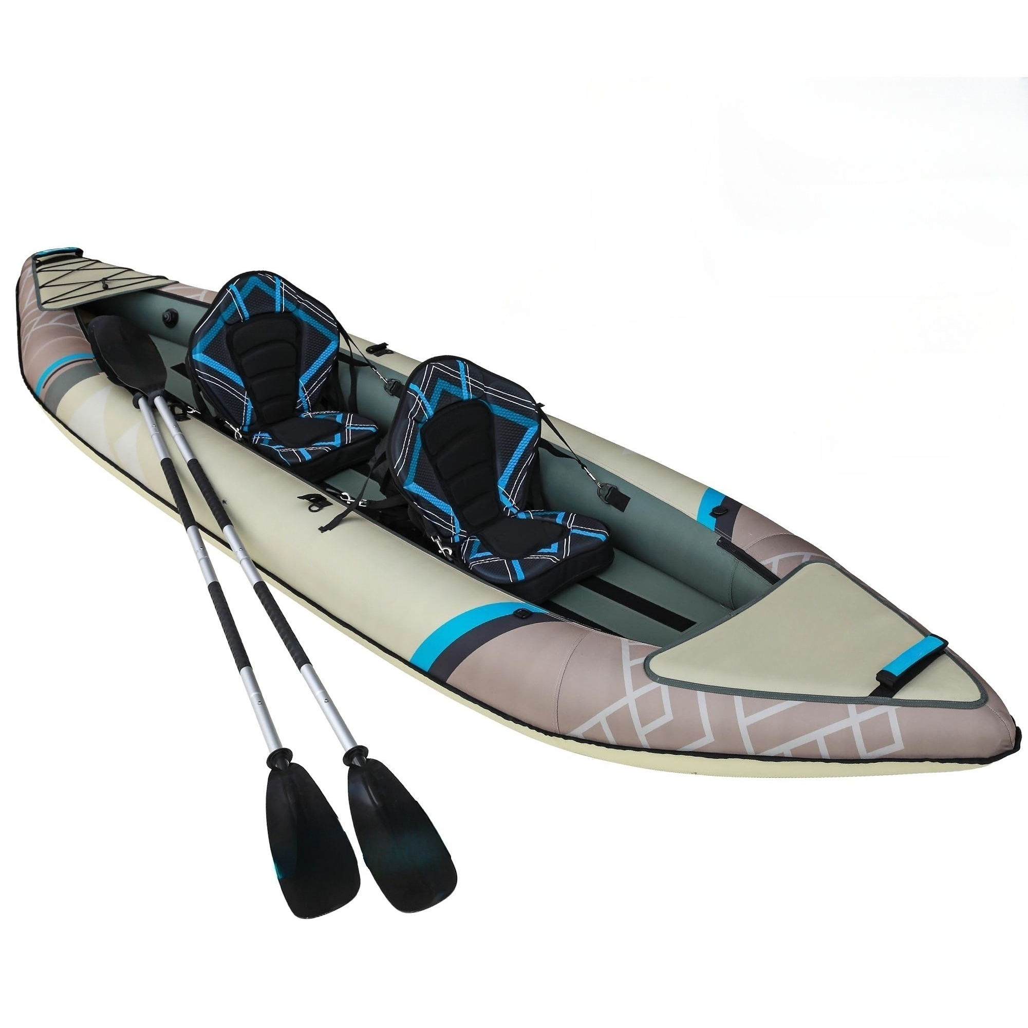 Custom Durable PVC Inflatable Kayak  2 Person Portable Folding Fishing Boat Outdoor Kayaks Sport Fishing Canoe Big Kayak