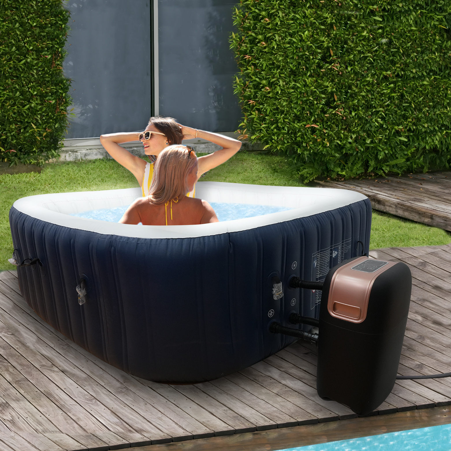 New Outdoor Massage Hot Tubs and SPAs Pool 2 Person Inflatable Hot Tub SPA  Pool PVC Inflatable Hot Tub Spa