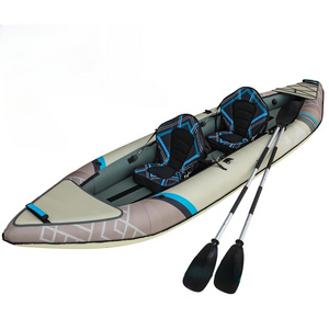 Custom Durable PVC Inflatable Kayak  2 Person Portable Folding Fishing Boat Outdoor Kayaks Sport Fishing Canoe Big Kayak