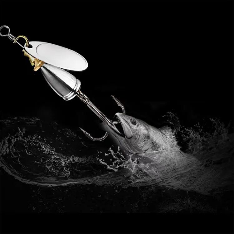 5pcs/bag Custom Blades Bell Shape Metal Spoon Spinner bait Fishing Spinner Lures With Treble Hooks