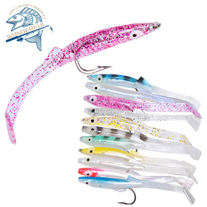 Hot Sale 2.3g 80mm Bionics Plastic Artificial Saltwater Swimbait Sea Bass Wobbler Paddle Tail Soft Eel Fishing Lure With Hook