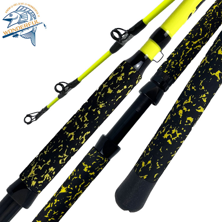 New Cheap Spinning Boat Lure Rod Custom Fiber Glass Epoxy resin  glass fiber Fishing Catfish Glow rod