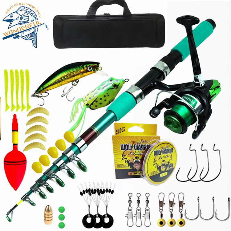 2023 New style  Full Set Portable Travel Kit Spinning Reel Freshman Travel Fishing Rod And Reel Combo Set With Case