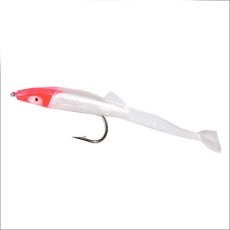 Hot Sale 2.3g 80mm Bionics Plastic Artificial Saltwater Swimbait Sea Bass Wobbler Paddle Tail Soft Eel Fishing Lure With Hook