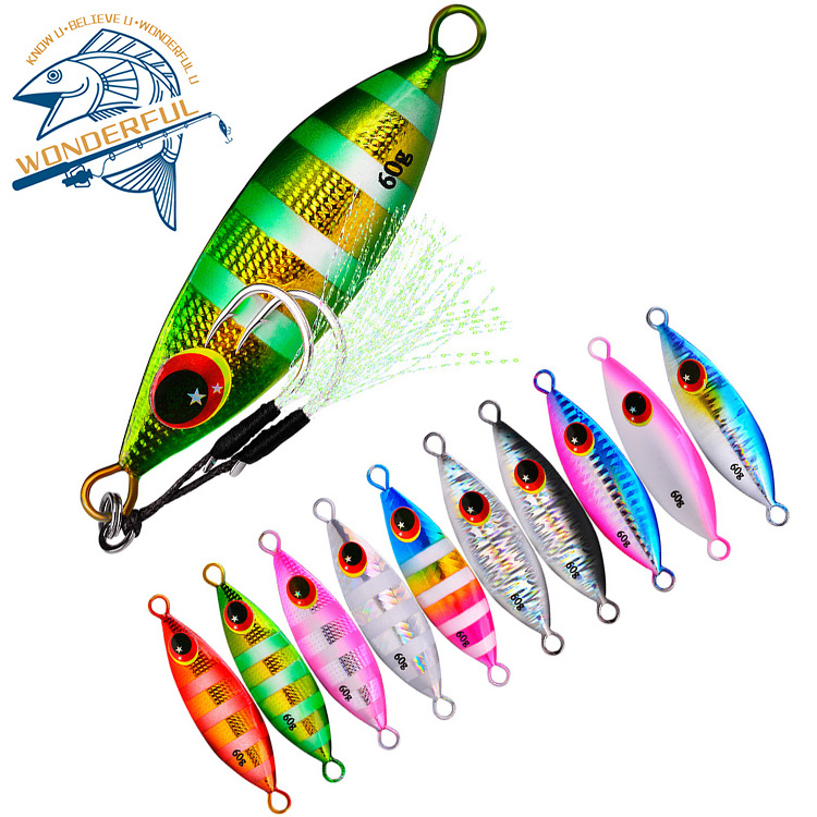 10g20g30g40g50g Artificial Metal Hard Bionic Luminous Big Game Sinking Slow Jigging Lead Fishing Lure