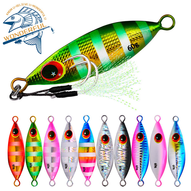 10g20g30g40g50g Artificial Metal Hard Bionic Luminous Big Game Sinking Slow Jigging Lead Fishing Lure