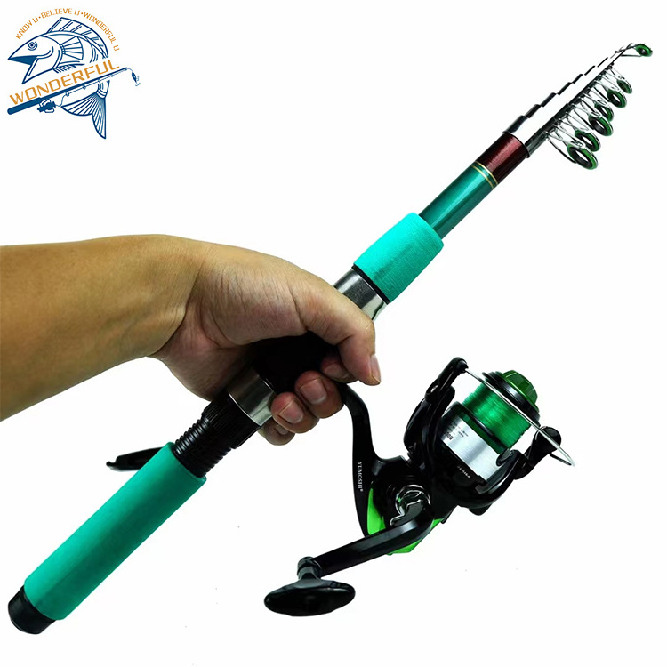 2023 New style  Full Set Portable Travel Kit Spinning Reel Freshman Travel Fishing Rod And Reel Combo Set With Case