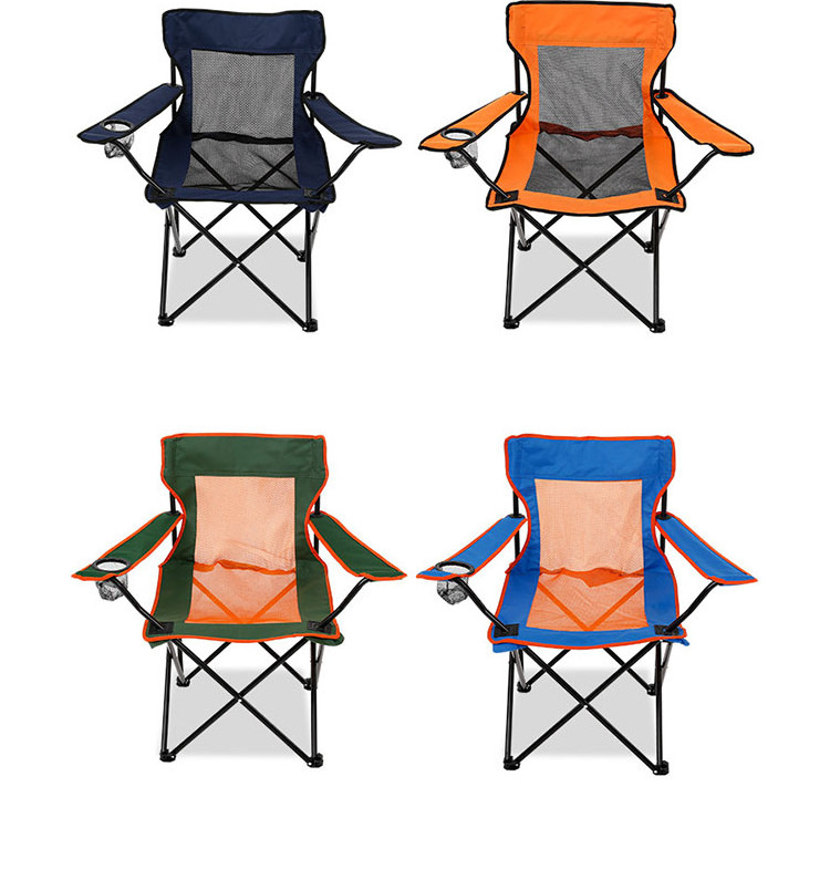 2024 Modern Collapsible Beach Sport Carry Chair China Supplier's Outdoor Comfy Camping Folding Chair Side Pocket Cup Holder Park