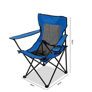 2024 Modern Collapsible Beach Sport Carry Chair China Supplier's Outdoor Comfy Camping Folding Chair Side Pocket Cup Holder Park