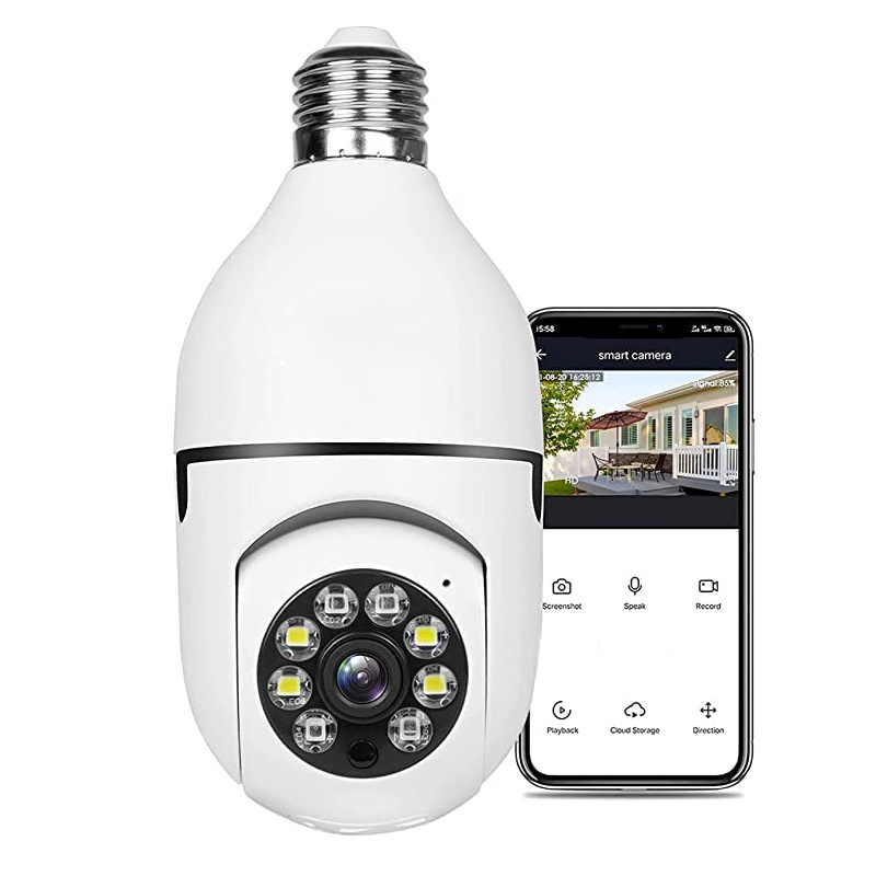 V380PRO Smart light bulb wifi home security camera with motion detection auto tracking function indoor network camera