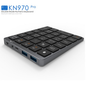 Multifunction Multi-media Hub 28 Keys Number Numpad Keyboard Wireless Numeric Calculator Keypad with Docking Function for Laptop