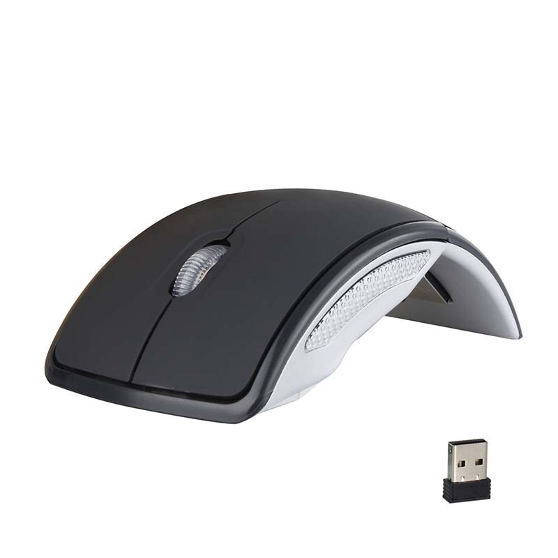 Wholesale 3D 1600DPI Ergonomic Optical Mouse 2.4G Wireless Foldable Arc Mouse Office for Laptop Mac