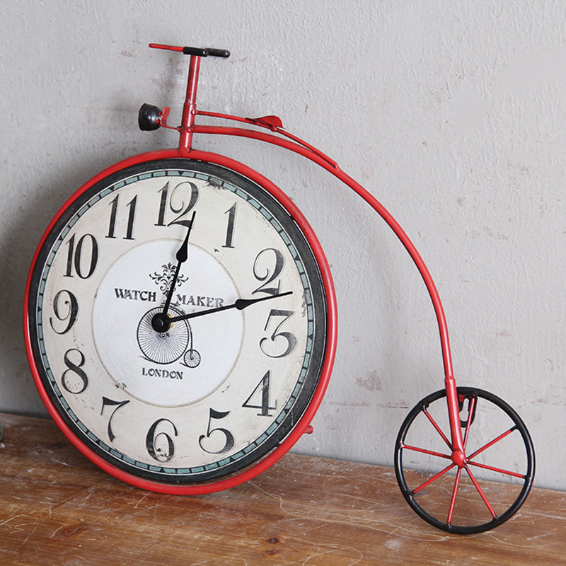 Retro American Country Bicycle Wall Clock For Living Room Creative Personality Wall Decoration