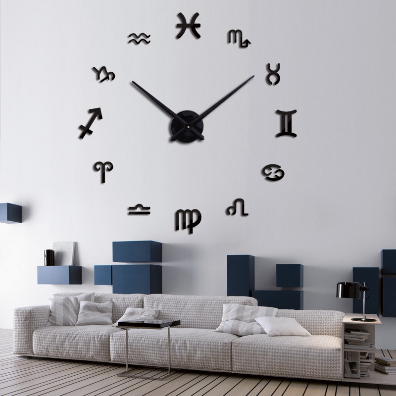 Nordic Modern DIY Wall Clock Silver Gold Black Wall Sticker Clock Craft Decoration