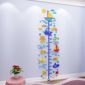 Cartoon Height Measurement Wall Sticker For Kids Rooms 3D Acrylic Self-adhesive Baby Wall Art Stickers