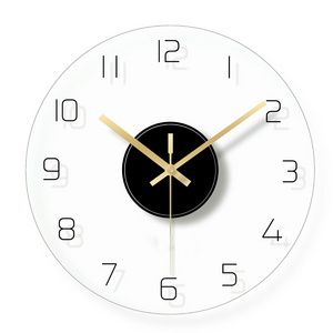 Nordic Household Digital Wall Clocks For Living Room Artist Transparent Glass Silent Clock