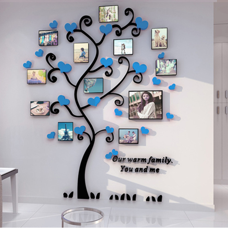 3D Heart Family Tree Photo Frame Wall Decorate For Home Interior Ins Wall Stickers Hotel Decorative Wall Art