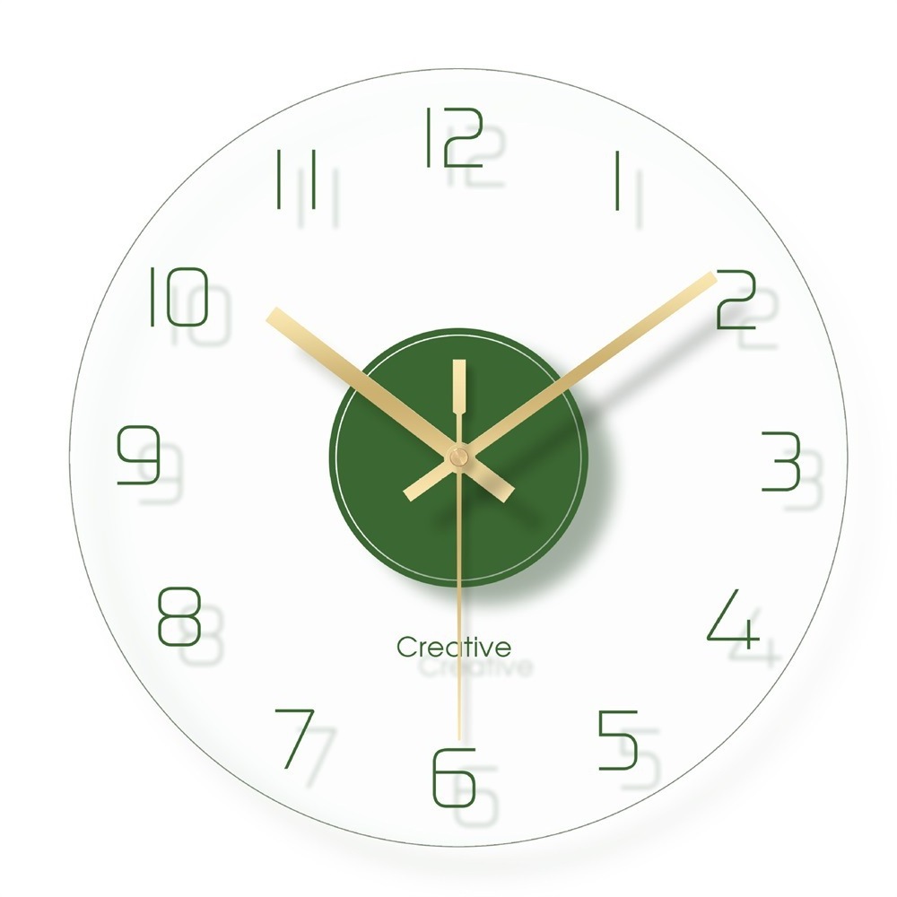 Nordic Household Digital Wall Clocks For Living Room Artist Transparent Glass Silent Clock