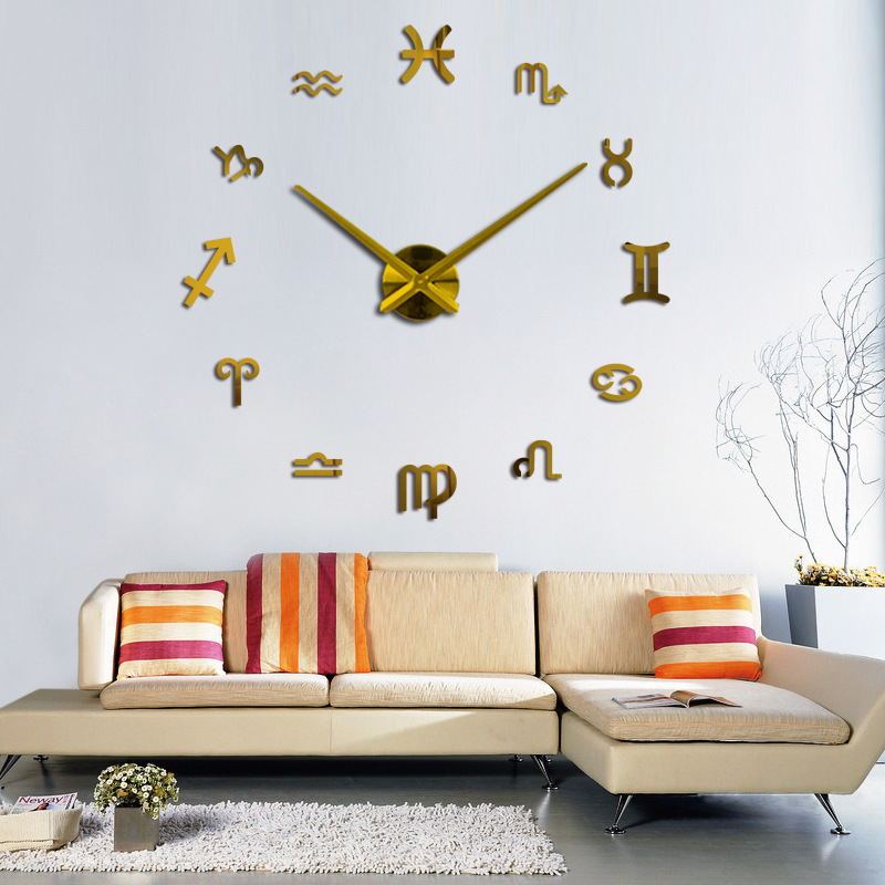 Nordic Modern DIY Wall Clock Silver Gold Black Wall Sticker Clock Craft Decoration