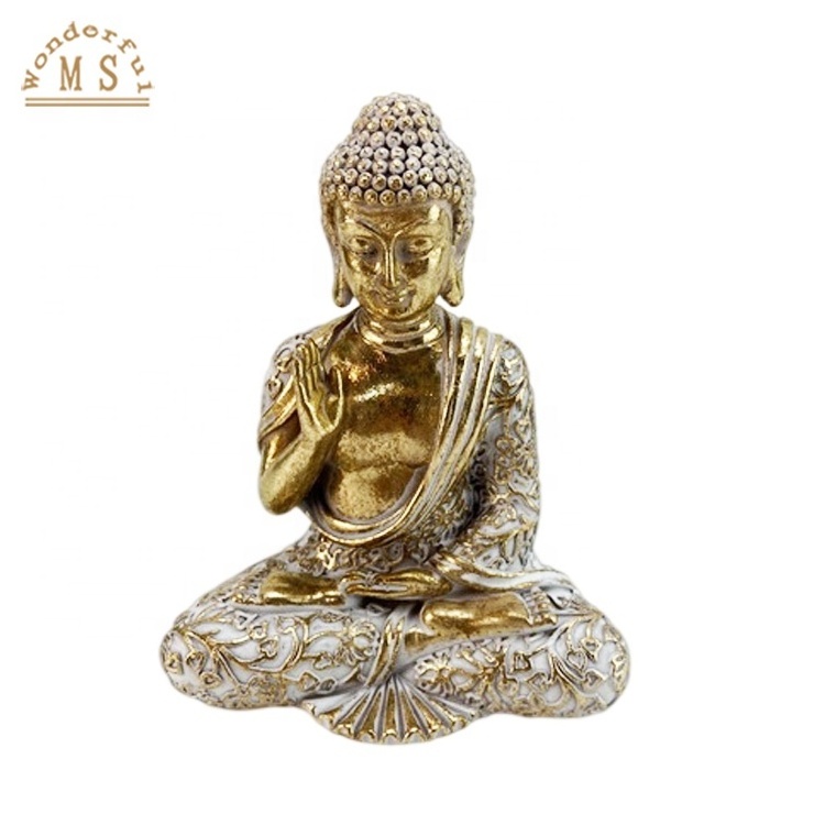 Home Decoration Resin Buddha head statue for Zen garden set includes white stone tea candle holder incense burner or Flower Pot