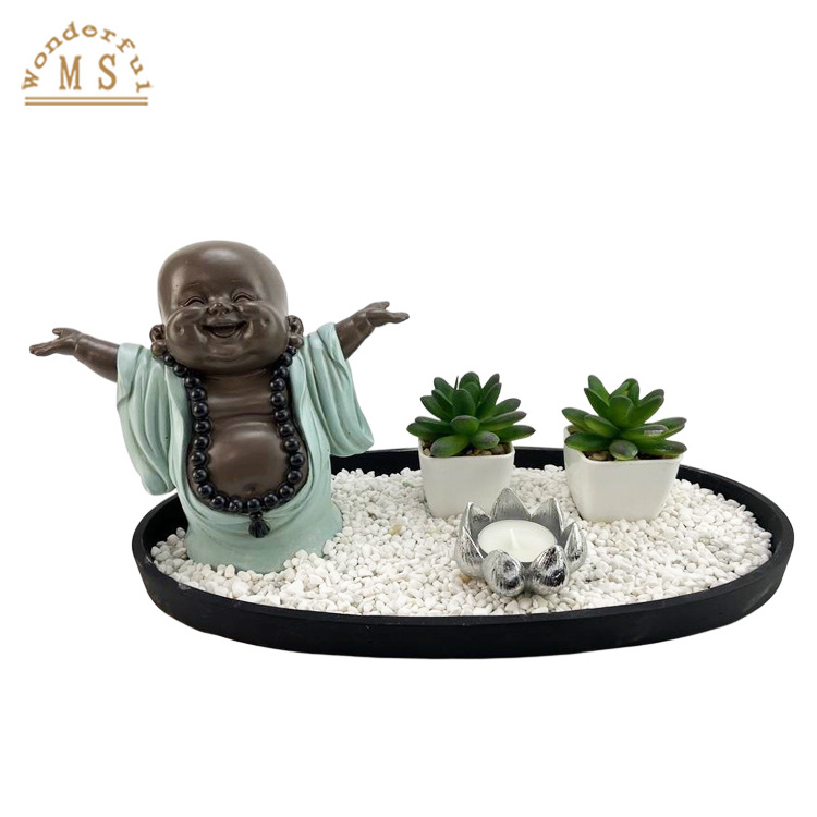 Customer Resin Zen Garden Luky Buda Succulent Flower Pot Planter Buddha Head Figurines Sculpture Souvenir Gifts Home Decoration