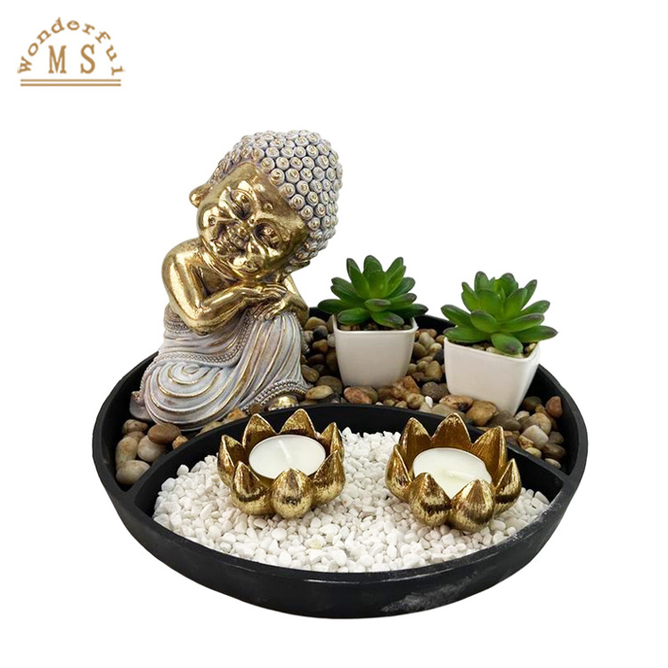 Customer Resin Zen Garden Luky Buda Succulent Flower Pot Planter Buddha Head Figurines Sculpture Souvenir Gifts Home Decoration