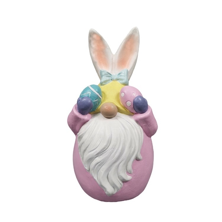 Novel Gifts Ornament Easter Egg Shape Gnome Figurine for Easter Holiday Party Resin Europe OEM Folk Art Elephant Figurines FAIRY