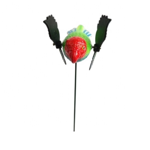 Outdoor items Plastic windmill kit ornaments bird garden sticks, parrot bird windmill for garden,plastic and metal garden stick