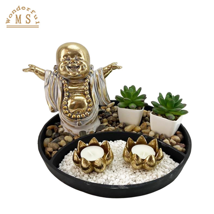 Customer Resin Zen Garden Luky Buda Succulent Flower Pot Planter Buddha Head Figurines Sculpture Souvenir Gifts Home Decoration