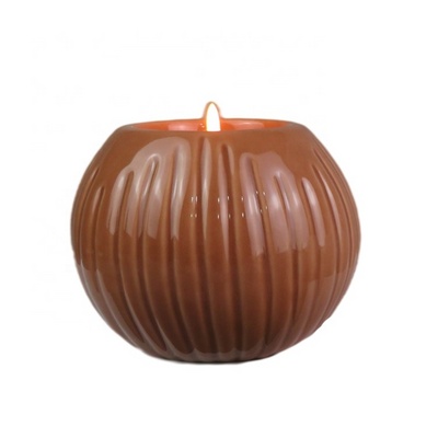 Stoneware cheap price ceramic pumpkin shaped candle holder candlestick tea light holder for home decoration gift