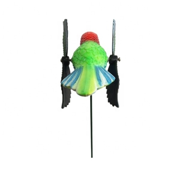 Outdoor items Plastic windmill kit ornaments bird garden sticks, parrot bird windmill for garden,plastic and metal garden stick