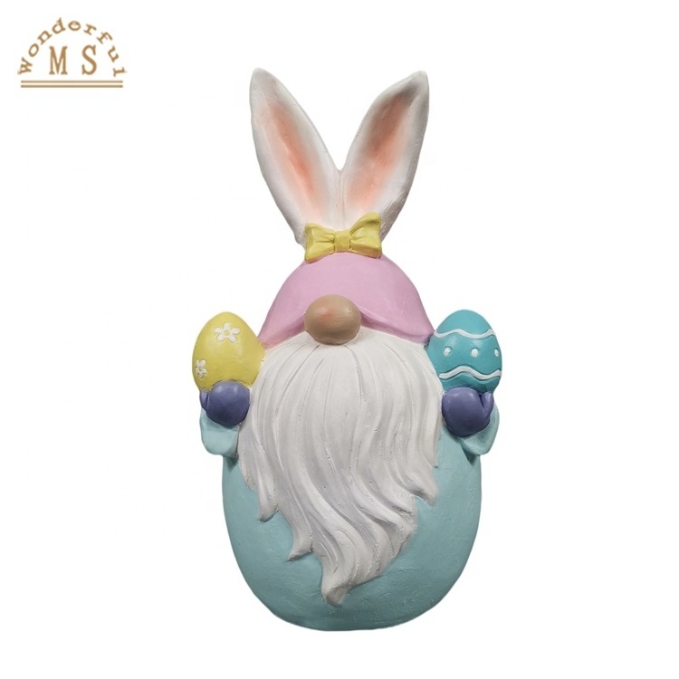 Novel Gifts Ornament Easter Egg Shape Gnome Figurine for Easter Holiday Party Resin Europe OEM Folk Art Elephant Figurines FAIRY