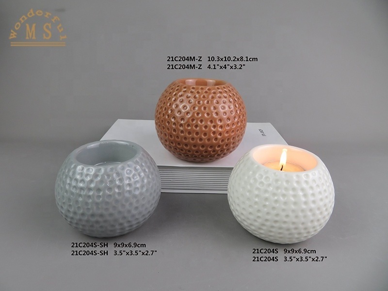 Stoneware cheap price ceramic pumpkin shaped candle holder candlestick tea light holder for home decoration gift