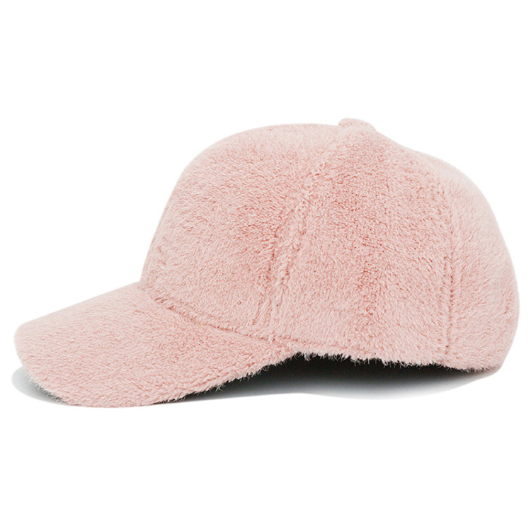 NEW Warm Thickened Imitation Rabbit Fur Winter Hat Fluffy Lamb Wool Baseball Cap