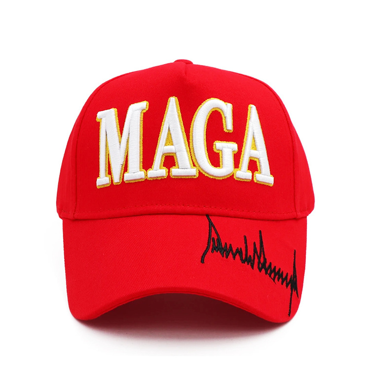 Trum p 2024 Hats MAGA Embroidered Baseball Caps Adjustable Red Election Caps For Men Women