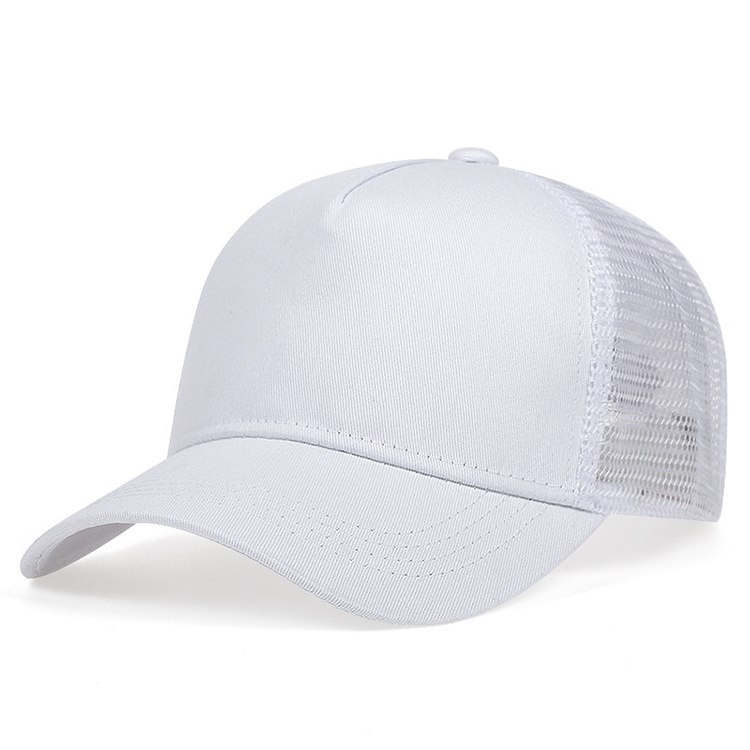 Basic Solid Color Custom Blank Baseball Cap Breathable Mesh 5 Panel Richardson Cap Truck Hat