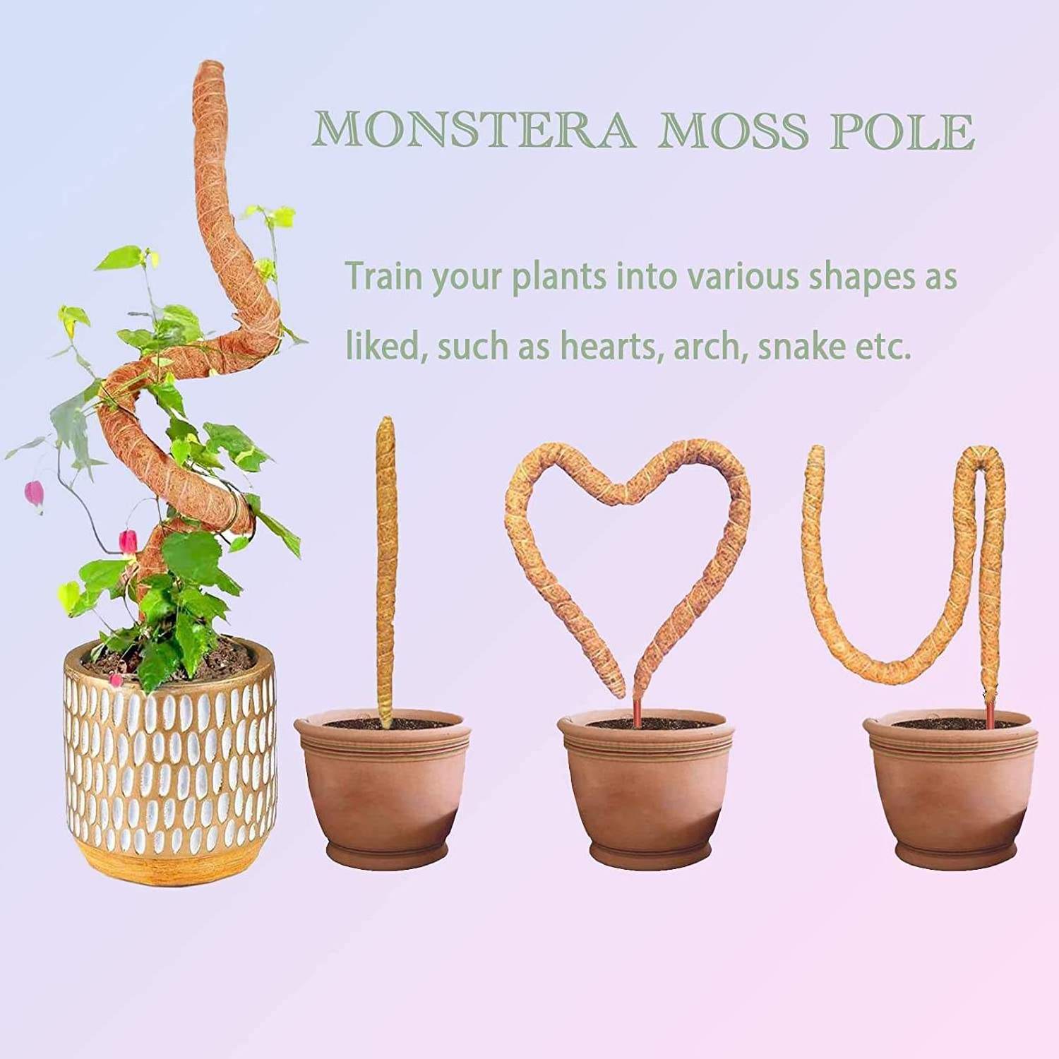 Bendable Plant Sticks Support, Plant Stakes for Indoor/Outdoor Plants, Moss Pole for Climbing Plants