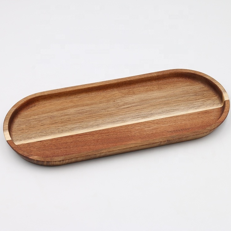 Eco-friendly rectangle Bamboo Decorative Wood Serving Tray set for fruits