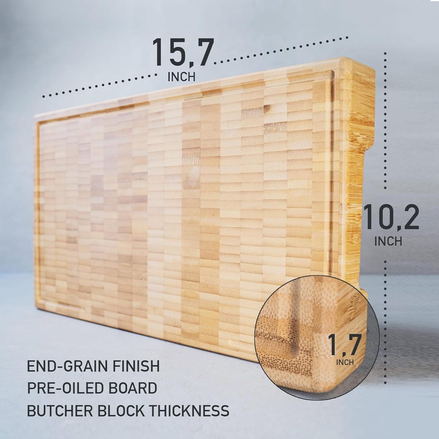 Kitchen Premium Bamboo Cutting Board Heavy Duty End Grain Chopping Boards Professional Butcher Bamboo Block for Meat