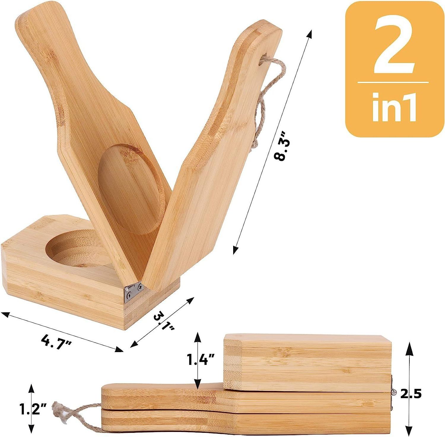 Wholesale Fruit & Vegetable Tools Wooden Bamboo Tostonera Toston Maker Banana Plantain Press Masher 2 In 1